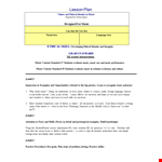 Music Class Lesson Plan example document template