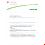 Organize your finances and pay off debt with our Debt Snowball Spreadsheet example document template