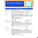 Risk Workshop Agenda example document template