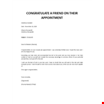 Congratulations on your promotion example document template 