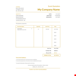 Event Quotation Template - Get a Comprehensive Quotation for your Event example document template