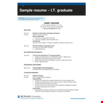 It Student Resume example document template