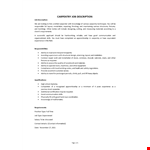 Carpentry Job Description example document template