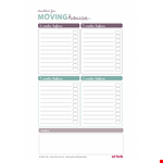 Ultimate Moving Checklist | Free Printable example document template