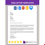 Visa Letter Sample example document template 