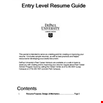 Entry Level Finance Resume Example - Key Skills | Chicago & DePaul example document template