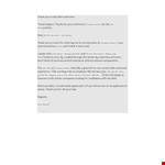 Thank You Email After Interview Template - Company Interview Title | Thank example document template 