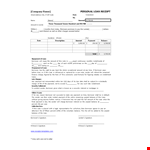 Personal Loan Receipt example document template