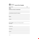 Customizable Lesson Plan Template for Schools example document template