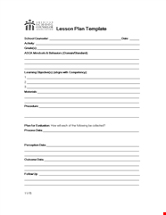 Customizable Lesson Plan Template For Schools