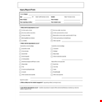 Student Injury Incident Report example document template