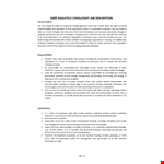 Data Analytics Consultant Job Description example document template