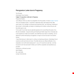 Teacher Resignation Letter Due To Pregnancy example document template