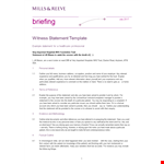 Witness Statement Form Template for Legal Proceedings - Mills & Reeve example document template