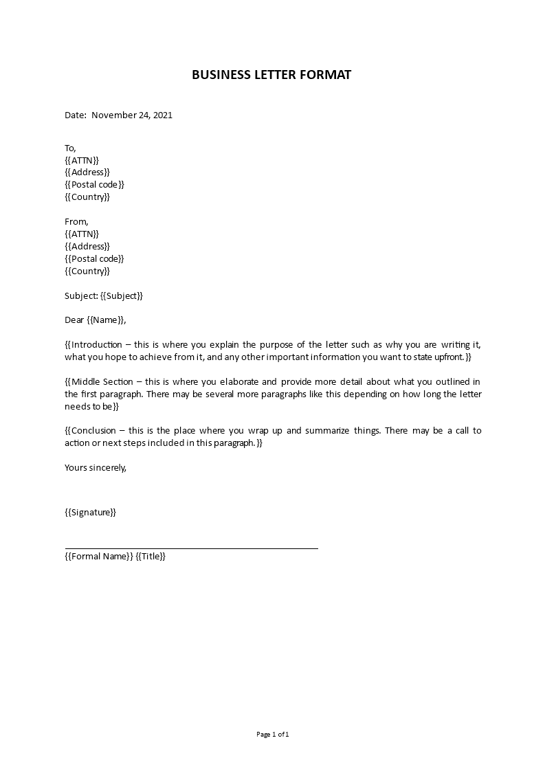 format business letter Main Image format business letter