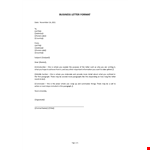 Format Business Letter example document template