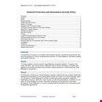 Network Protection: Comprehensive Info Security Policy for Systems & Computers example document template