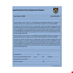 Police Report Template - Create Accurate and Comprehensive Reports Effortlessly example document template