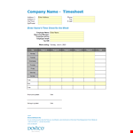 Timesheet Template example document template