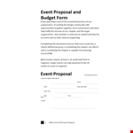 Create Winning Event Proposals: Budget Your Expenses with Ease example document template