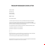 Treasury Manager cover letter example document template