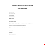Divorce announcement letter end marriage example document template