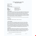 University Email Use Policy - Ensuring Secure and Effective Communication example document template