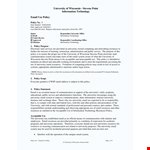 University Email Use Policy - Ensuring Secure and Effective Communication example document template 