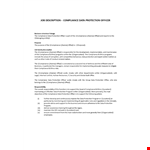 Data Privacy Officer Job Description example document template