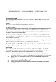 Data Privacy Officer Job Description