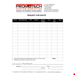 Get a Request for Quote | Free Quote | Requested example document template