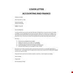 Accounting Cover Letter example document template