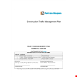 Construction Traffic Management Plan example document template