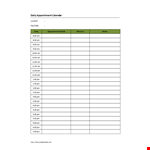 Printable Blank Daily Appointment Calendar example document template