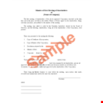 Meeting Minutes for Corporation Shareholders | Professional Corporate Minutes example document template