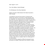 Congratulations Swanson! Get Promoted to Sales Manager with Our Promotion Letter example document template