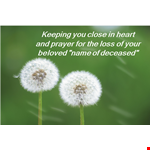 Sympathy Message Template - Heartfelt and Close Prayer Keeping in Mind example document template 