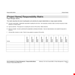 Work Breakdown Structure Template - Project Responsibility & Stakeholder Matrix example document template