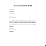 Resignation cover letter example document template