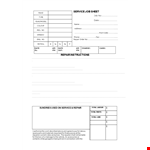 Service Job example document template