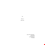 Professional Screenplay Template - Organize Character, Action, Scene, and Dialogue example document template