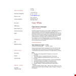 Operations Manager example document template