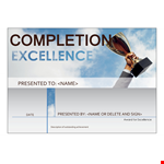 Get Your Outstanding Certificate Of Completion - Presented with a Professional Description example document template