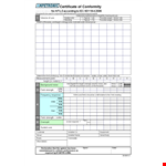 Certification of Conformance | Required for Compliance example document template