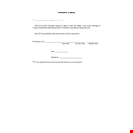 Free Release of Liability Form Template - Protect Yourself with Ease example document template