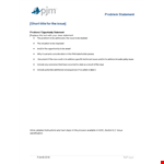 Effective Problem Statement Template for Process Improvement and Identifying Opportunities example document template