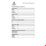 Free Contact List Template - Manage School Contacts, Addresses & Telephone numbers example document template
