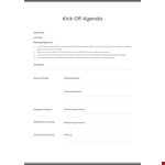 Sample Kick Of Agenda Template example document template