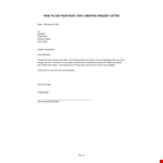Boss Meeting Request Letter example document template
