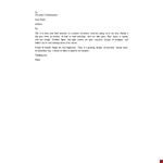 Complaint Letter to Police Commissioner example document template